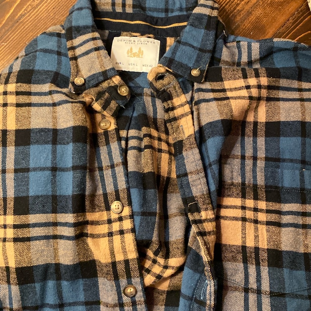 Denim and Flowee button up flannel